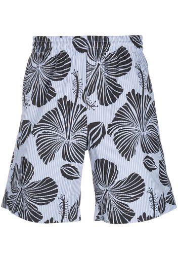 MSGM hibiscus-print bermuda shorts - Blue