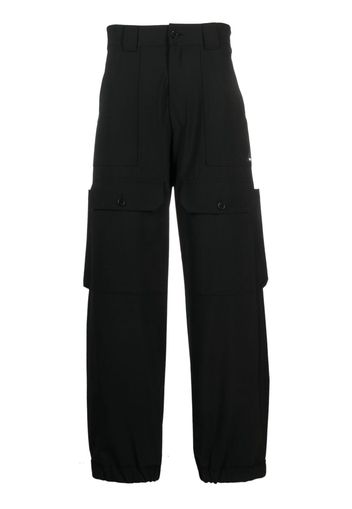 MSGM high-waist wide-leg trousers - Black