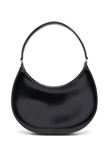 MSGM logo-debossed faux-leather hobo bag - Black