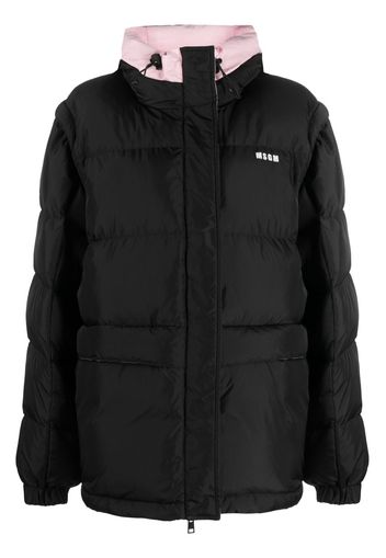 MSGM detachable-sleeves hooded jacket - Black