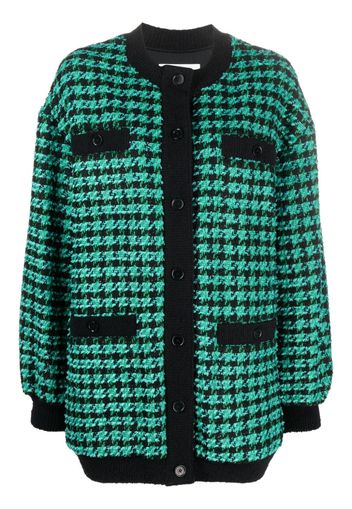 MSGM houndstooth-pattern tweed cardi-coat - Black