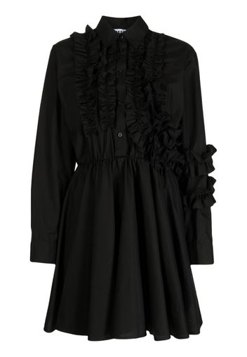 MSGM ruffled-detail poplin shirt dress - Black