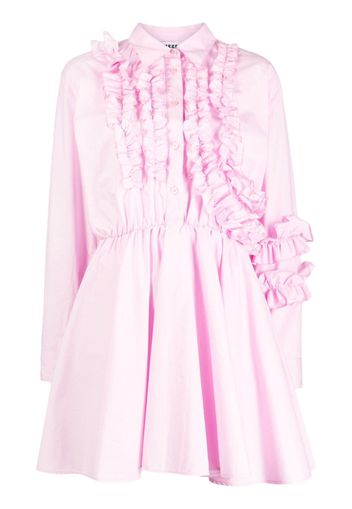 MSGM ruffled-detail poplin shirt dress - Pink