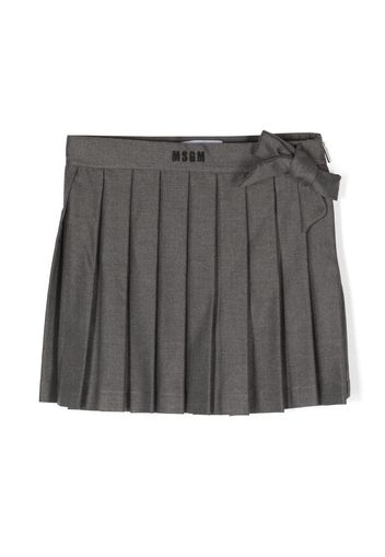 MSGM Kids bow-detail pleated mini skirt - Grey