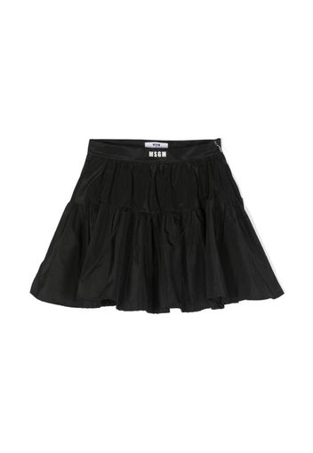 MSGM Kids logo-waistband flared skirt - Black