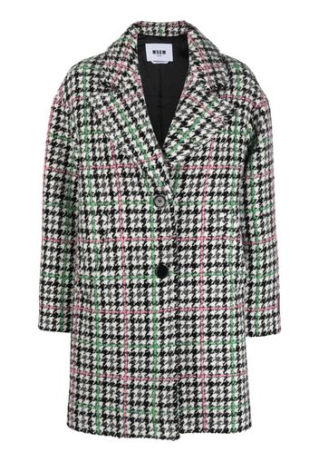 MSGM houndstooth-pattern single-breasted coat - Grey