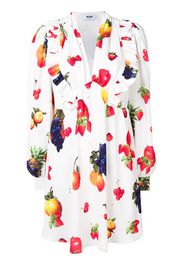 MSGM fruit print midi dress - White