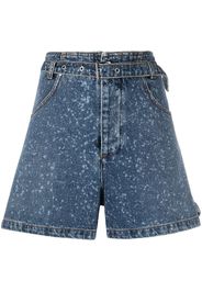 paint-splatter print denim shorts