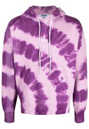 MSGM logo-print tie-dye hoodie - PURPLE