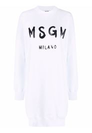 MSGM logo-print cotton jumper dress - White