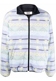 MSGM zip-up funnel neck jacket - Purple