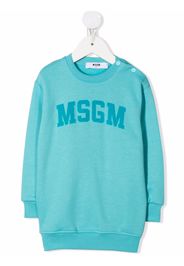 MSGM Kids logo-print sweater dress - Blue