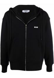 MSGM logo-print cotton hoodie - Black