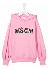 MSGM Kids logo-print hoodie - Pink