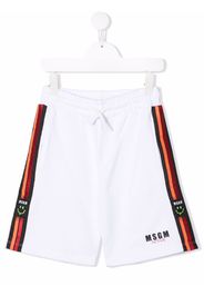 MSGM Kids side-stripe track shorts - White