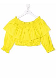 MSGM Kids off-shoulder cropped blouse - Yellow