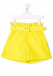 MSGM Kids belted wide-leg shorts - Yellow