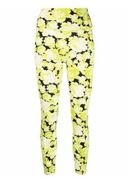 MSGM high-waist floral leggings - Yellow