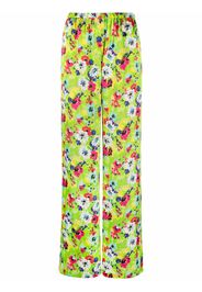 MSGM floral pattern palazzo trousers - Green