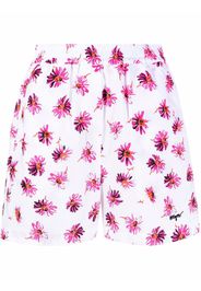 MSGM floral-print cotton shorts - White