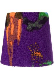 MSGM printed shearling-design skirt - Purple