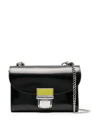 MSGM metallic logo-engraved shoulder bag - Black