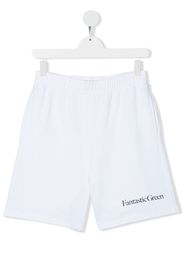 MSGM Kids TEEN logo-print cotton shorts - White