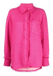 MSGM long-sleeve frayed-edge shirt - Pink