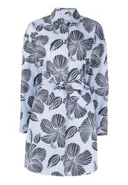 MSGM floral-print shirt dress - Blue