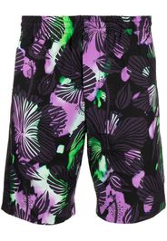MSGM abstract-print cotton bermuda shorts - Black