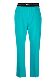 MSGM logo-waist slim tailored trousers - Blue