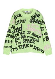 MSGM Kids graphic-print knit jumper - Green