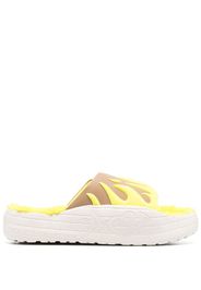 MSGM platform fleece-lined slides - Yellow