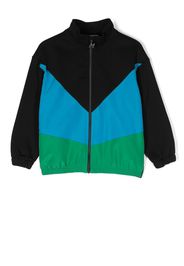 MSGM Kids colour-block logo-print zipper - Black