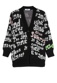 MSGM Kids logo intarsia-knit cardigan - Black