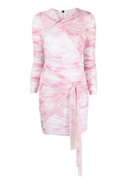 MSGM tie-dye ruched short dress - Pink