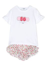 MSGM Kids cherry-print shorts set - White