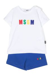 MSGM Kids logo-print two-piece set - White