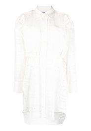 MSGM broderie-anglaise cutout shirt-dress - White