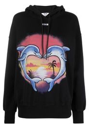 MSGM graphic-print hoodie - Black