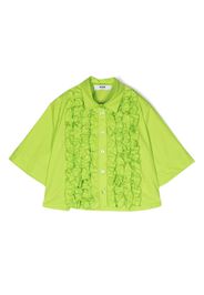 MSGM Kids ruffle-trim detail shirt - Green