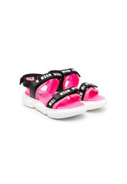 MSGM Kids chunky logo-print sandals - Black