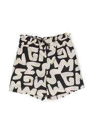 MSGM Kids logo-print cotton shorts - Neutrals