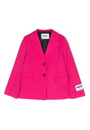 MSGM Kids logo-patch single-breasted blazer - Pink