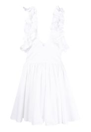 MSGM ruffled-sleeve flared dress - White