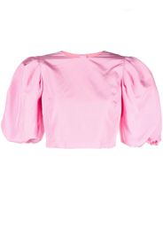 MSGM puff-sleeved crop top - Pink