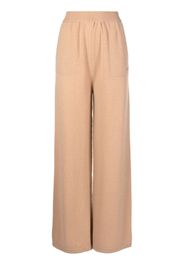 MSGM embroidered-logo knit trousers - Brown
