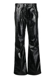 MSGM embossed-crocodile straight-leg trousers - Black