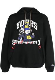MSGM graphic-print cotton hoodie - Black