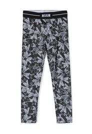 MSGM Kids star-print elasticated-waist leggings - Black